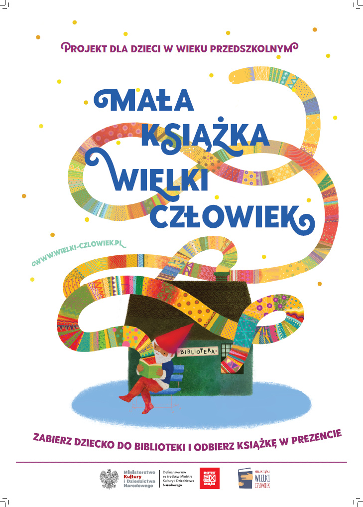 Plakat: Mala Ksiazka Wielki Człowiek - link do strony www.wielki-czlowiek.pl